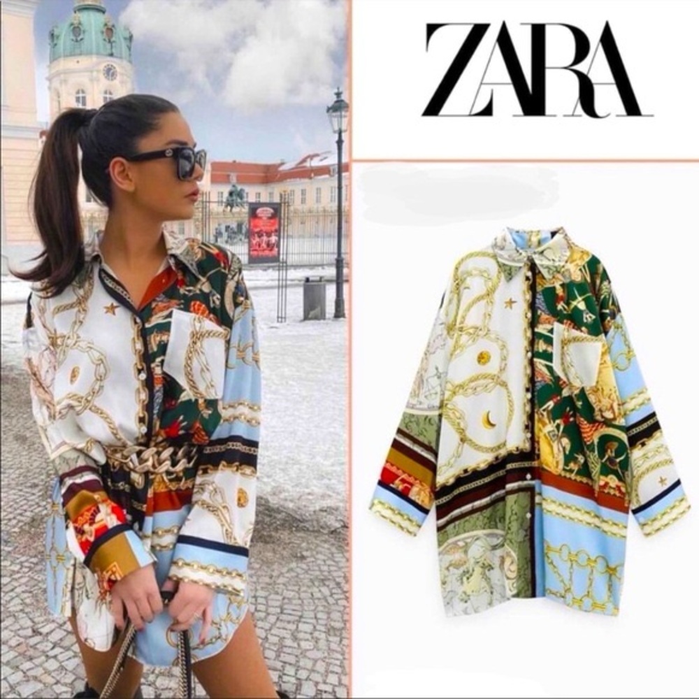 ZARA Patchwork oversized Dress/tunic 💥Bloggers favorite 💥